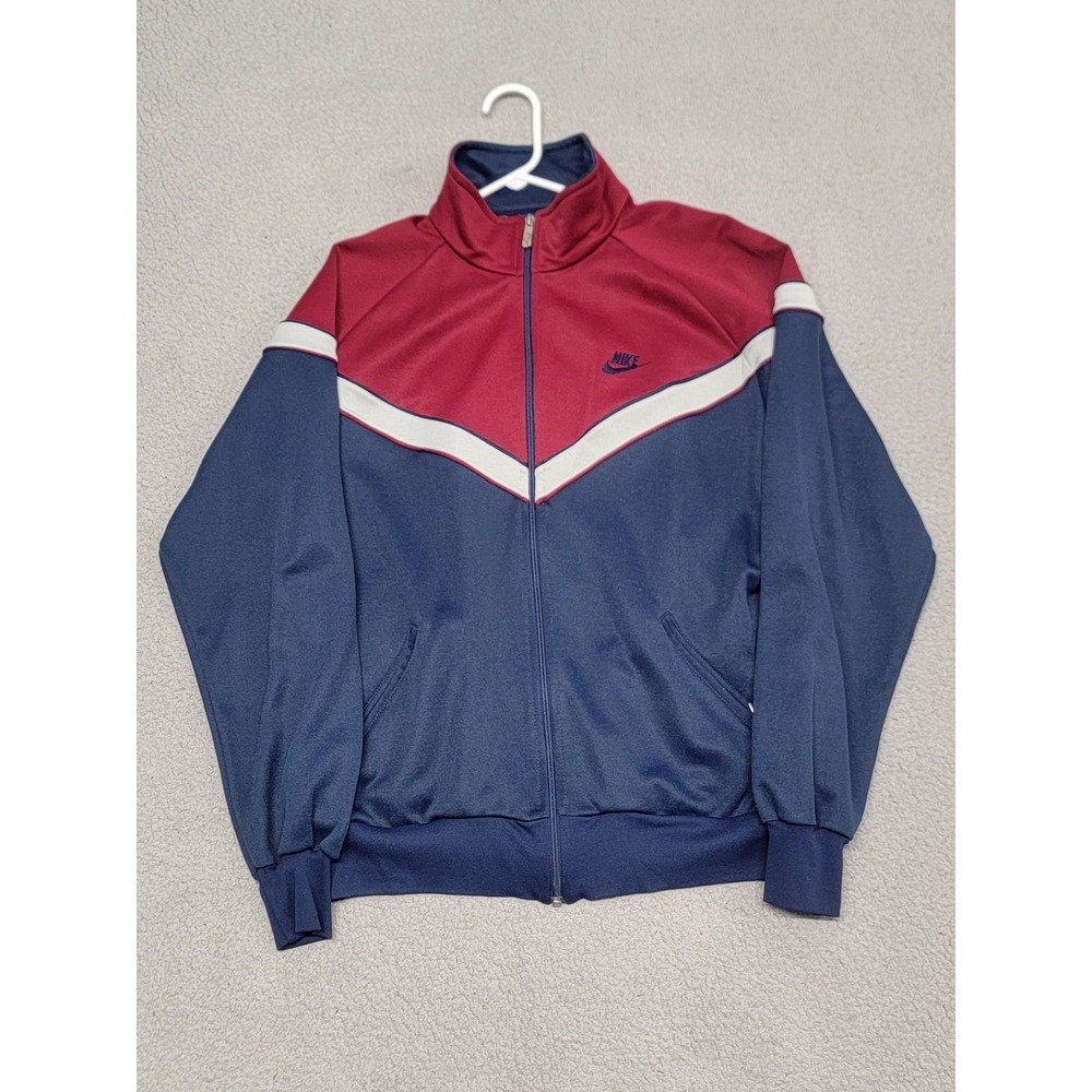 Vintage Nike Jacket Mens XL (Fits L) Red White Blue Colorblock Track Full Zip